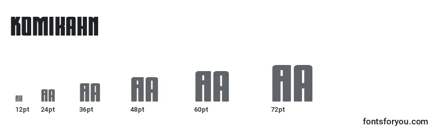 Размеры шрифта Komikahn