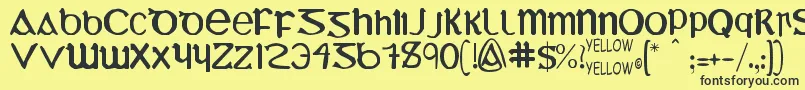 YyUmiExtendedCharacters Font – Black Fonts on Yellow Background