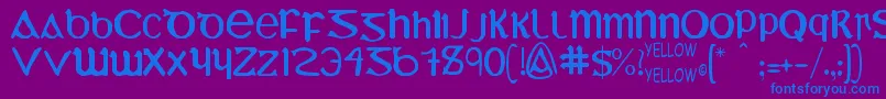 YyUmiExtendedCharacters Font – Blue Fonts on Purple Background