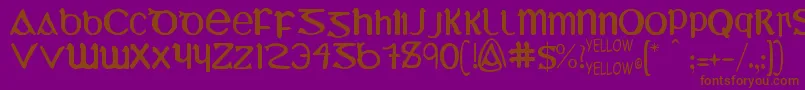 YyUmiExtendedCharacters Font – Brown Fonts on Purple Background