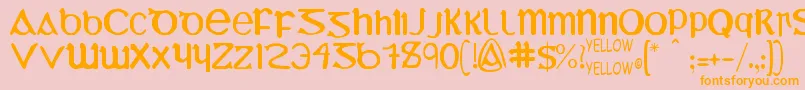 YyUmiExtendedCharacters Font – Orange Fonts on Pink Background