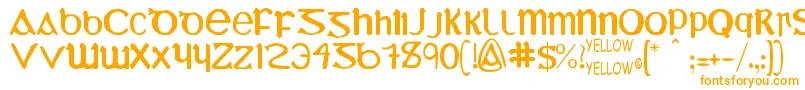 YyUmiExtendedCharacters Font – Orange Fonts on White Background