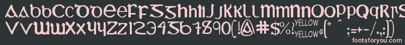 YyUmiExtendedCharacters Font – Pink Fonts on Black Background