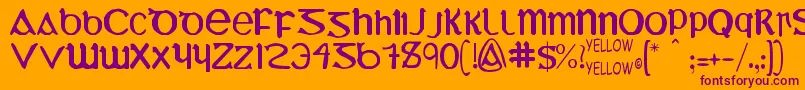 YyUmiExtendedCharacters Font – Purple Fonts on Orange Background