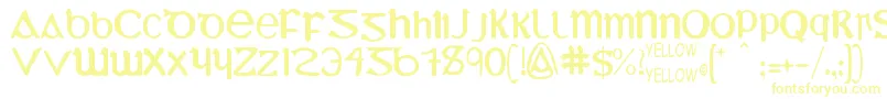 YyUmiExtendedCharacters Font – Yellow Fonts on White Background