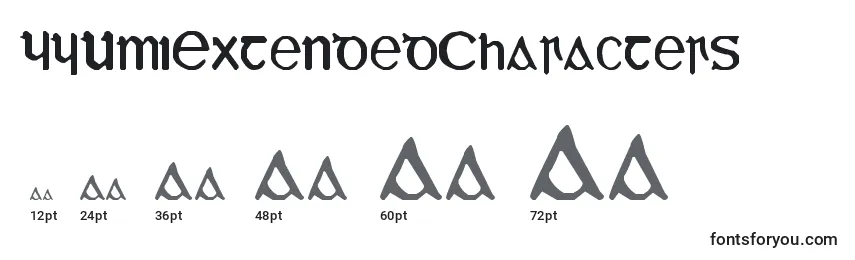 YyUmiExtendedCharacters Font Sizes