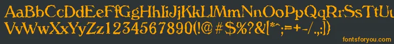 フォントVeronarandomRegular – 黒い背景にオレンジの文字