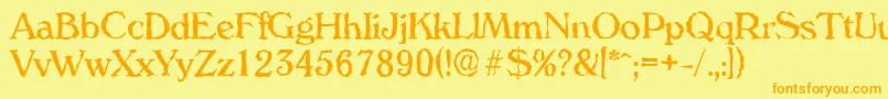 VeronarandomRegular Font – Orange Fonts on Yellow Background