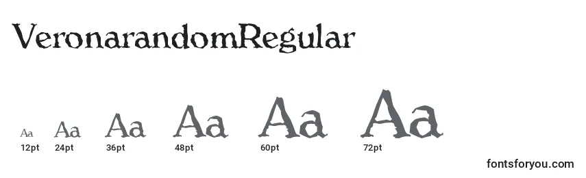 Размеры шрифта VeronarandomRegular