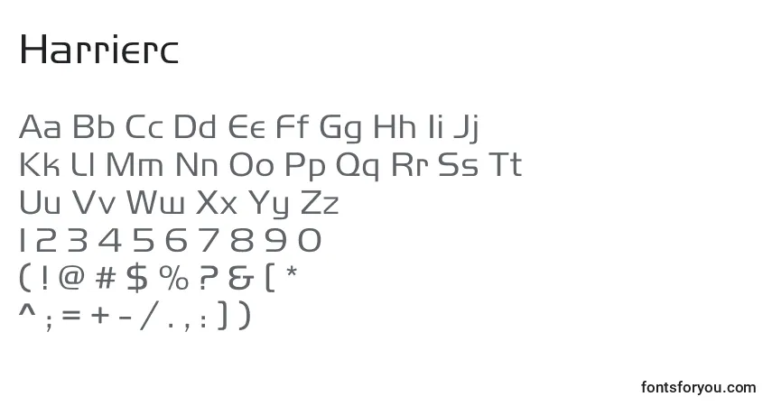 Harriercフォント–アルファベット、数字、特殊文字