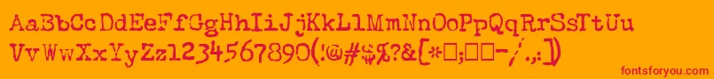 TheQuestNormal Font – Red Fonts on Orange Background