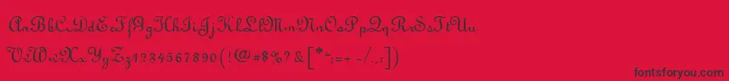 フォントLyranoRegular – 赤い背景に黒い文字