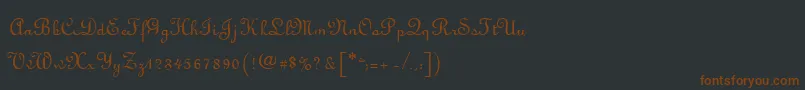 LyranoRegular-fontti – ruskeat fontit mustalla taustalla