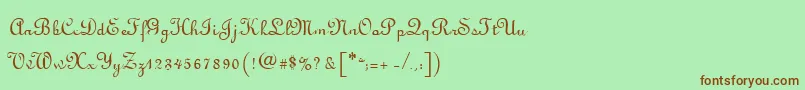 LyranoRegular-fontti – ruskeat fontit vihreällä taustalla