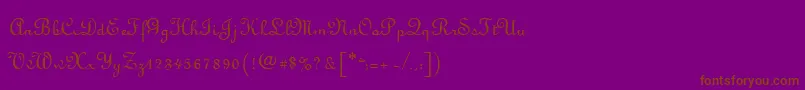 LyranoRegular-Schriftart – Braune Schriften auf violettem Hintergrund