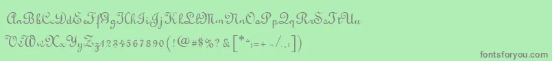 フォントLyranoRegular – 緑の背景に灰色の文字