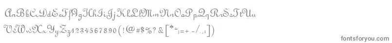 フォントLyranoRegular – 白い背景に灰色の文字