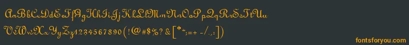 フォントLyranoRegular – 黒い背景にオレンジの文字