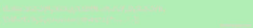 フォントLyranoRegular – 緑の背景にピンクのフォント