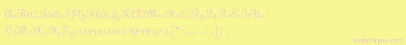 LyranoRegular Font – Pink Fonts on Yellow Background