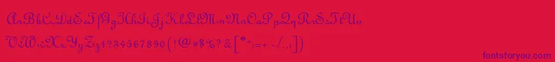 LyranoRegular Font – Purple Fonts on Red Background