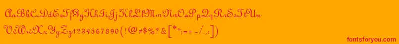 フォントLyranoRegular – オレンジの背景に赤い文字