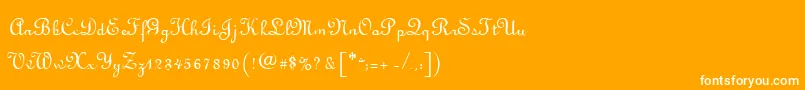 フォントLyranoRegular – オレンジの背景に白い文字