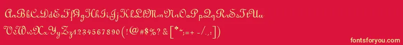 LyranoRegular Font – Yellow Fonts on Red Background