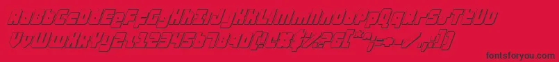 AlphaTaurus3DItalic Font – Black Fonts on Red Background