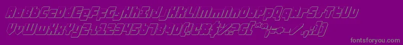 AlphaTaurus3DItalic-Schriftart – Graue Schriften auf violettem Hintergrund