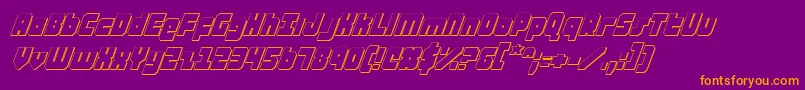 AlphaTaurus3DItalic Font – Orange Fonts on Purple Background