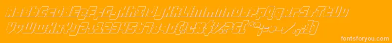 AlphaTaurus3DItalic-Schriftart – Rosa Schriften auf orangefarbenem Hintergrund