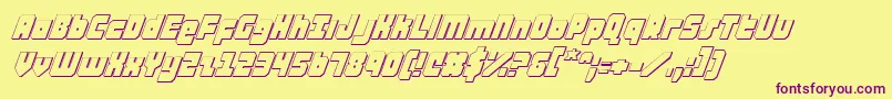 AlphaTaurus3DItalic Font – Purple Fonts on Yellow Background