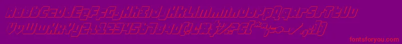 AlphaTaurus3DItalic-Schriftart – Rote Schriften auf violettem Hintergrund