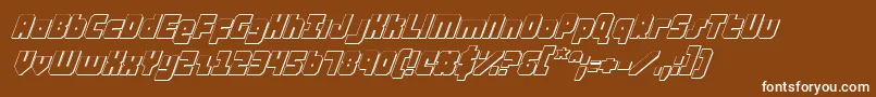 AlphaTaurus3DItalic Font – White Fonts on Brown Background