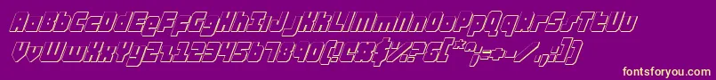 AlphaTaurus3DItalic-Schriftart – Gelbe Schriften auf violettem Hintergrund