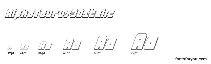 AlphaTaurus3DItalic Font Sizes
