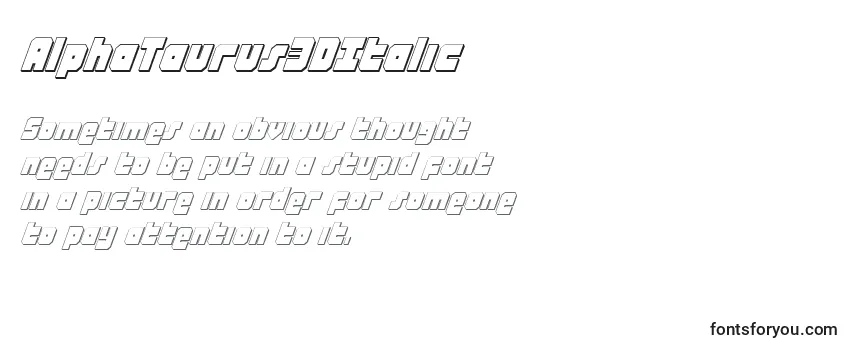 AlphaTaurus3DItalic Font