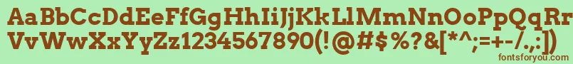 Czcionka ArvoBold – brązowe czcionki na zielonym tle