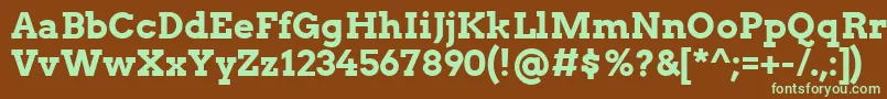 Шрифт ArvoBold – зелёные шрифты на коричневом фоне