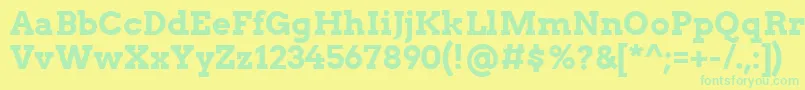フォントArvoBold – 黄色い背景に緑の文字