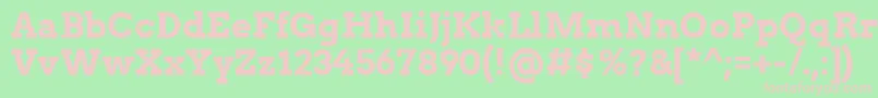 ArvoBold Font – Pink Fonts on Green Background