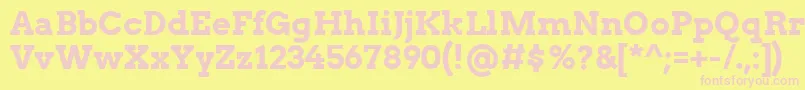 ArvoBold Font – Pink Fonts on Yellow Background