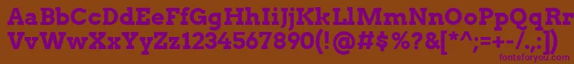 ArvoBold Font – Purple Fonts on Brown Background