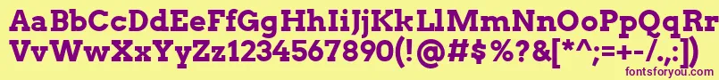 ArvoBold Font – Purple Fonts on Yellow Background