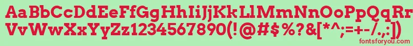 Шрифт ArvoBold – красные шрифты на зелёном фоне