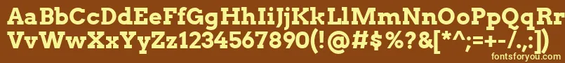 Шрифт ArvoBold – жёлтые шрифты на коричневом фоне