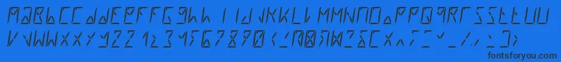Segment8Italic-Schriftart – Schwarze Schriften auf blauem Hintergrund