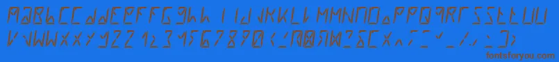 Segment8Italic Font – Brown Fonts on Blue Background