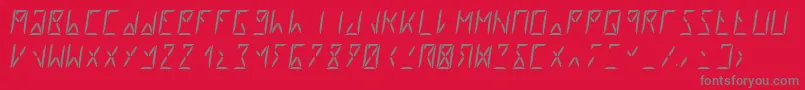 フォントSegment8Italic – 赤い背景に灰色の文字